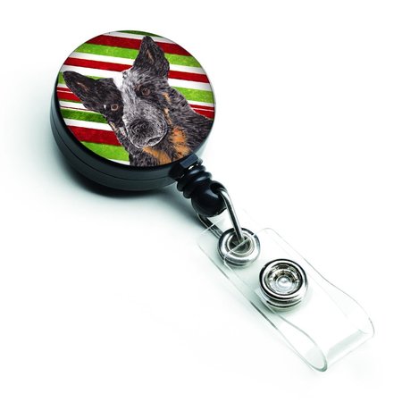 TEACHERS AID Australian Cattle Dog Candy Cane Holiday Christmas Retractable Badge Reel TE755294